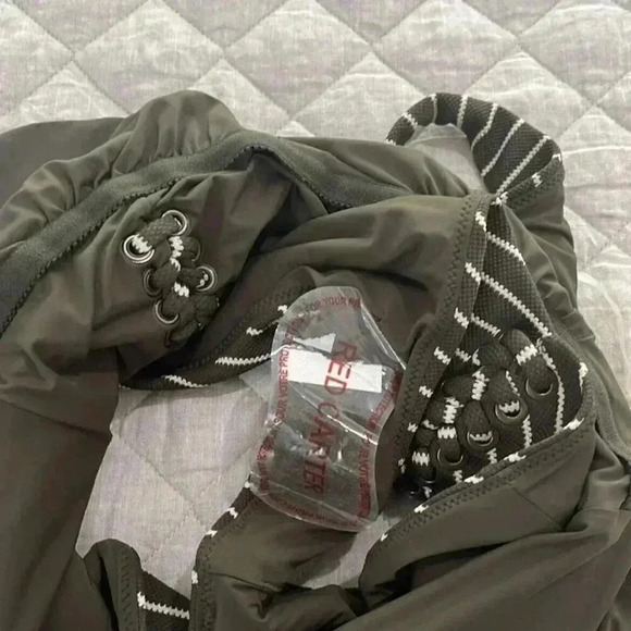 NEW RED CARTER LACED OLIVE STRIPED ONE PIECE SWIMSUIT SIZE 8/M - Picture 8 of 10